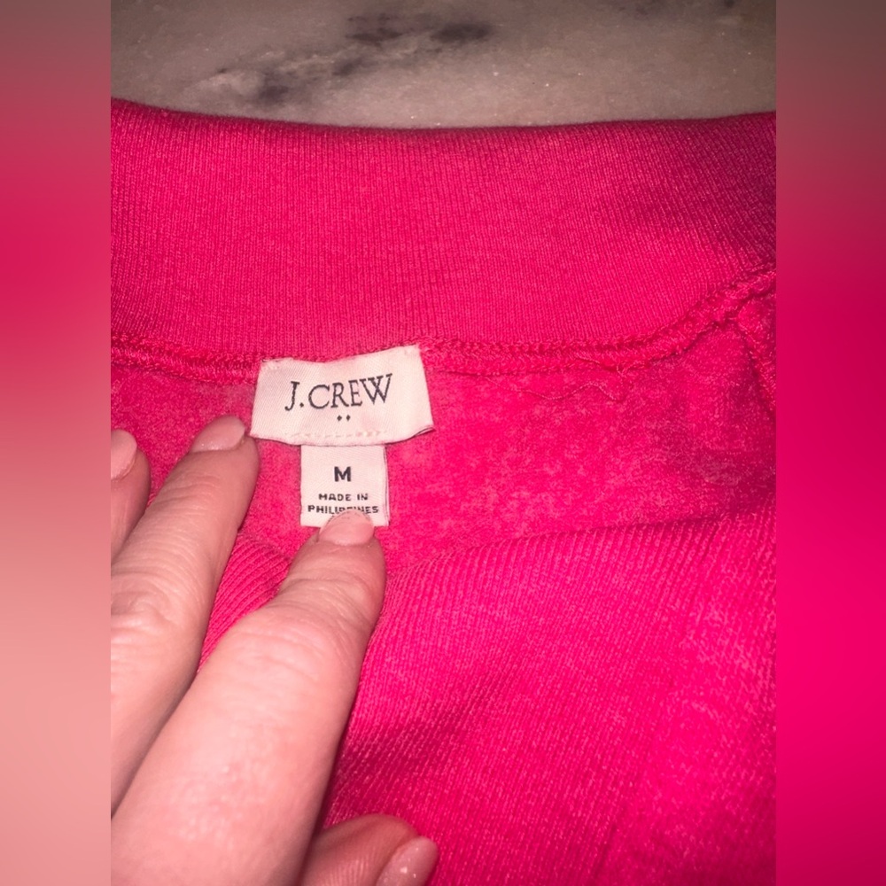 EUC J Crew Pink Chic Button-Detail Mock Neck Sweater Top Size Medium - Picture 7 of 11